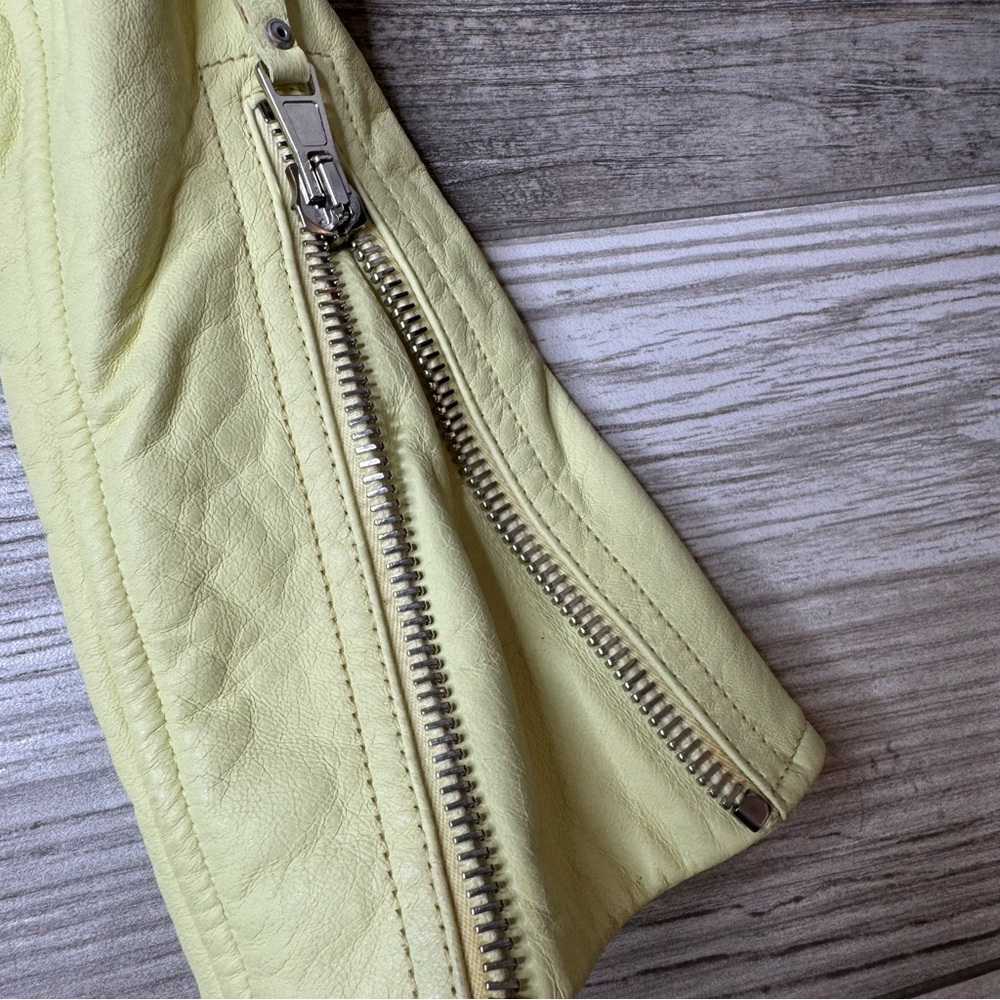 BALENCIAGA Neon Leather Moto Jacket Size 36 - Picture 12 of 13